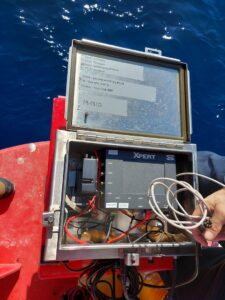 Equipment installed on buoys in Miami Harbor.