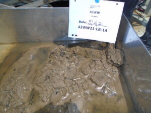 Picture of Sediment in container prior to shipping off to the laboratory for characterization.