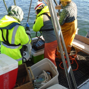 Field team working off the coast of Oregon.