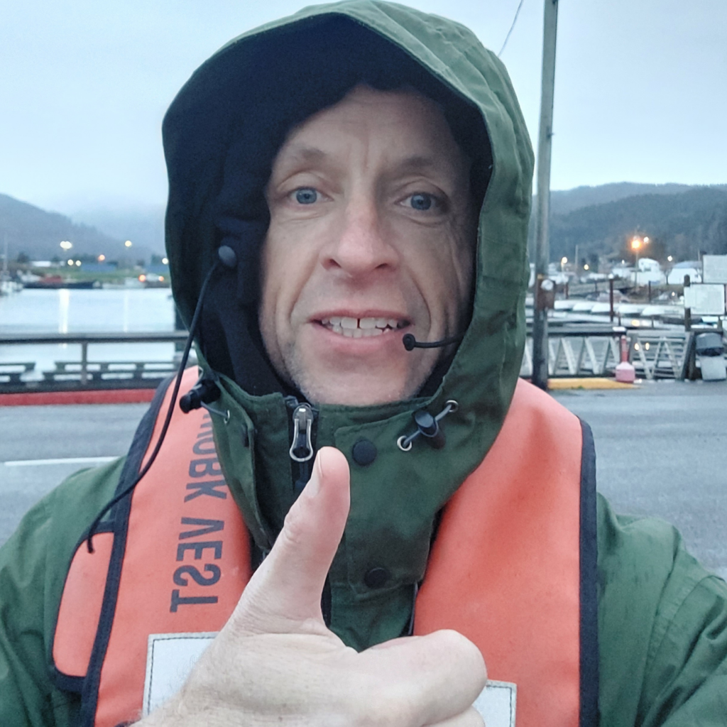 Field team working off the coast of Oregon sometimes is a tad more cold than our Florida staff is used too!